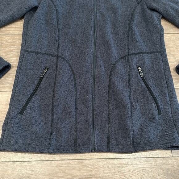 COLUMBIA Dark Heathered Gray Titanium Fleece Full Zip-Up Jacket Size Medium - Picture 4 of 11